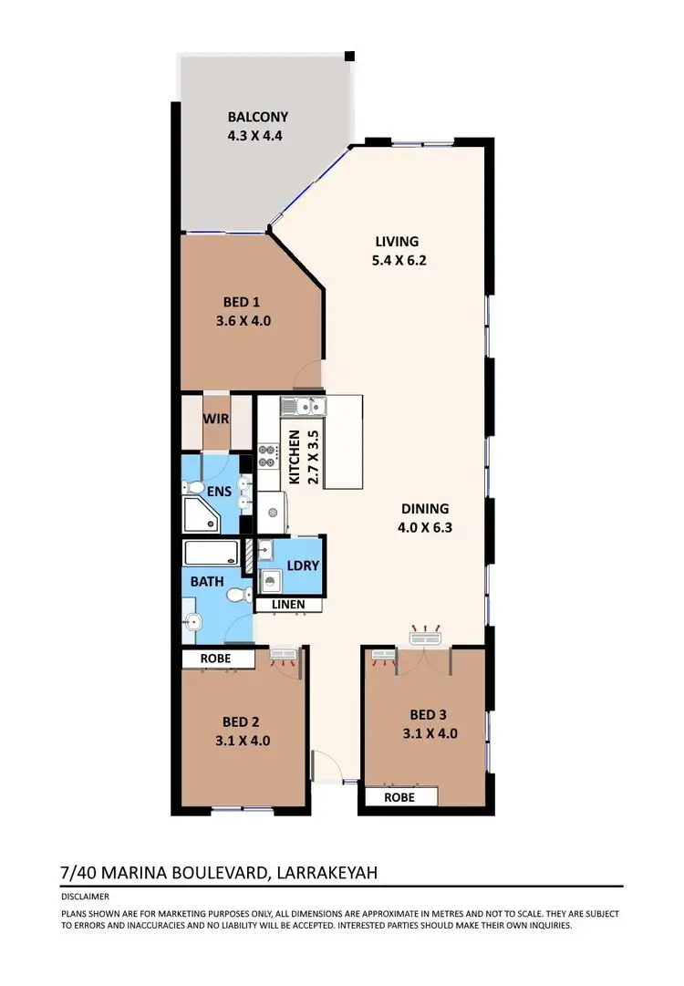 Floorplan of Homely unit listing, 7/40 Marina Boulevard, Cullen Bay NT 820