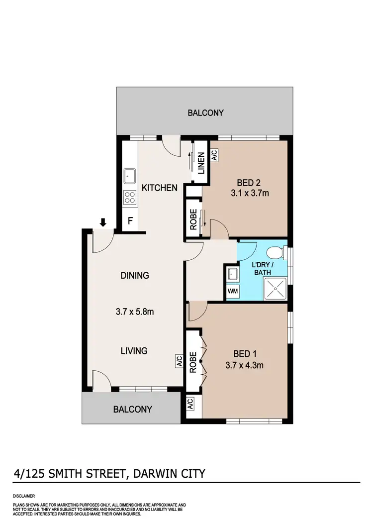 Floorplan of Homely unit listing, 4/125 Smith Street, Larrakeyah NT 820