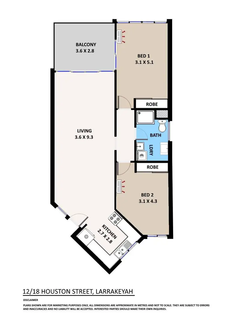 Floorplan of Homely unit listing, 12/18 Houston Street, Larrakeyah NT 820
