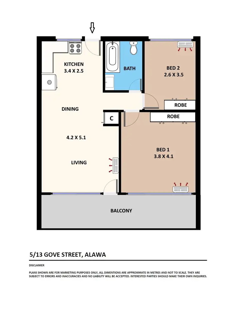 Floorplan of Homely unit listing, 5/13 Gove Street, Alawa NT 810