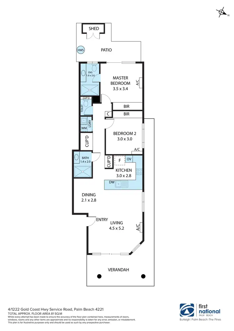Floorplan of Homely unit listing, 4/1222 Gold Coast Highway, Palm Beach QLD 4221