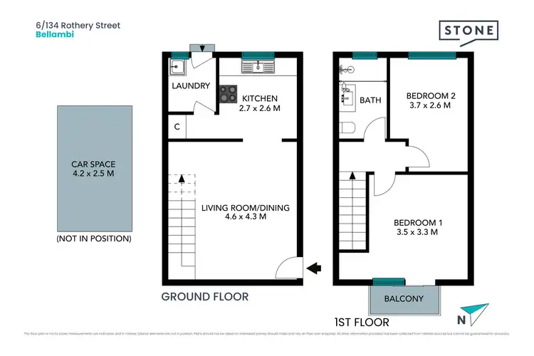 Floorplan of Homely townhouse listing, 6/134 Rothery Street, Bellambi NSW 2518