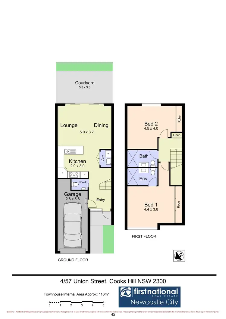 Floorplan of Homely townhouse listing, 4/57 Union Street, Cooks Hill NSW 2300