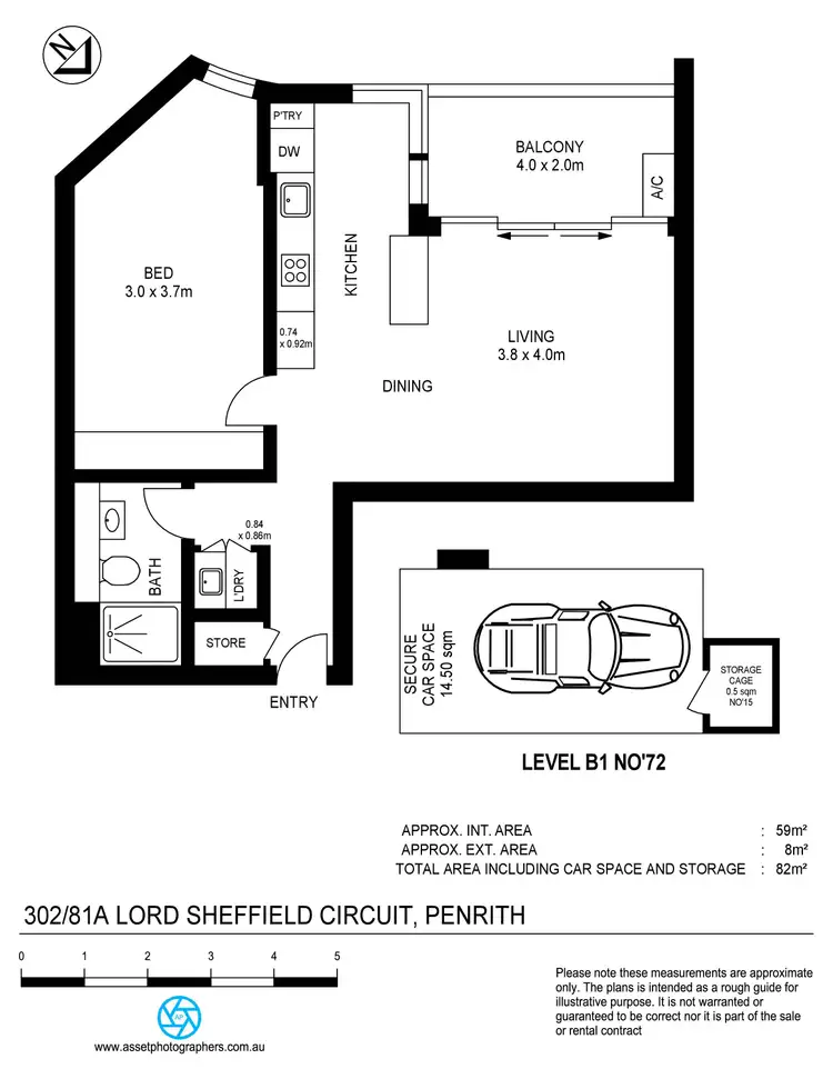 Floorplan of Homely apartment listing, 302/81A Lord Sheffield Circuit, Penrith NSW 2750