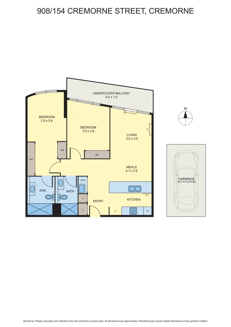 Floorplan of Homely apartment listing, 908/154 Cremorne Street, Cremorne VIC 3121