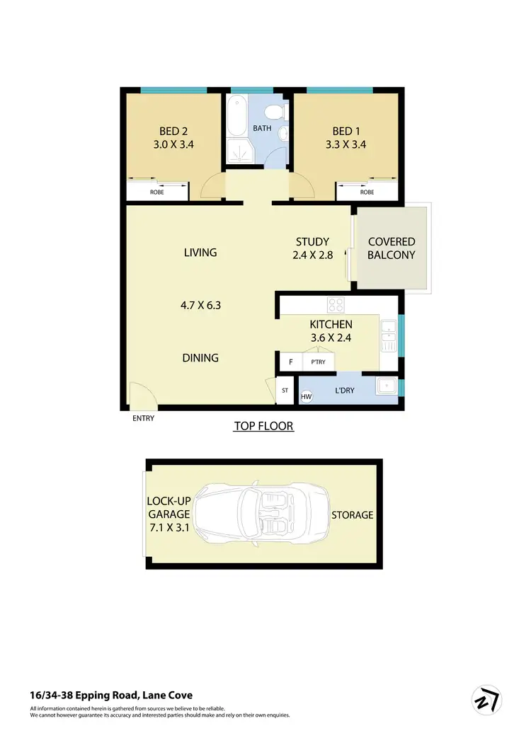 Floorplan of Homely apartment listing, 16/34-38 Epping Road, Lane Cove NSW 2066