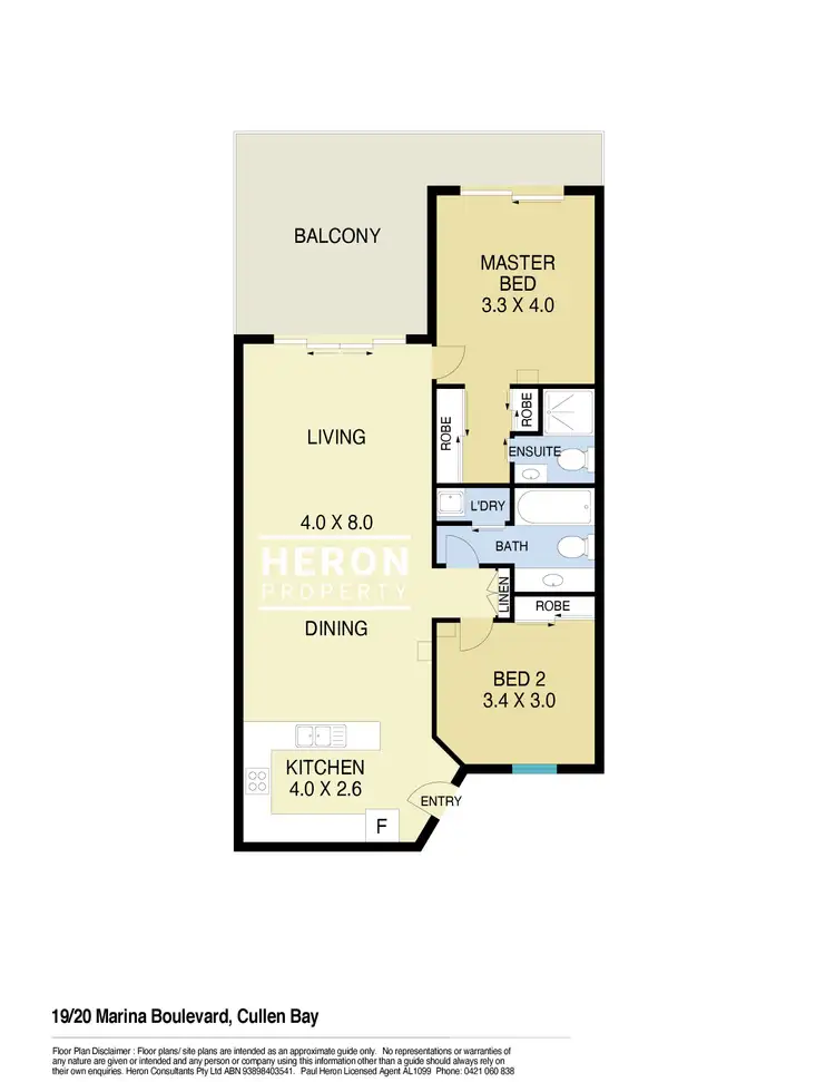 Floorplan of Homely apartment listing, 19/20 Marina Boulevard, Cullen Bay NT 820