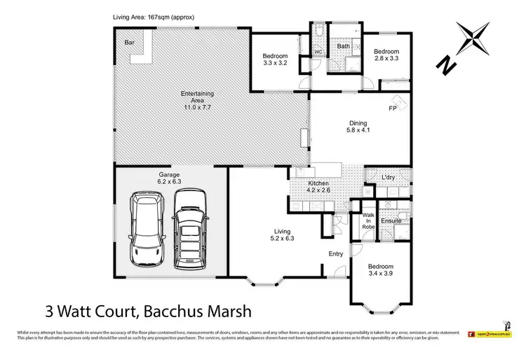 Floorplan of Homely house listing, 3 Watt Court, Bacchus Marsh VIC 3340