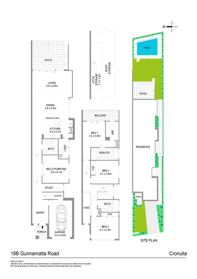 Floorplan of Homely semi-detached listing, 18b Gunnamatta Road, Cronulla NSW 2230
