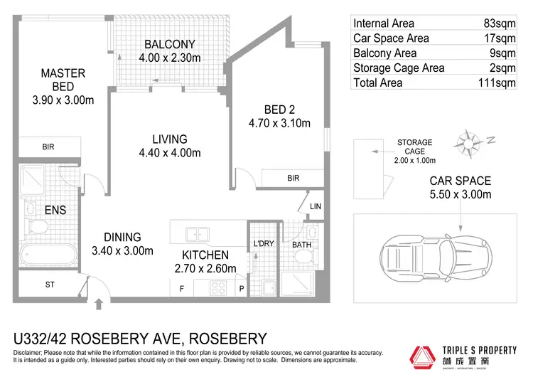 Floorplan of Homely apartment listing, 332/42 Rosebery Avenue, Rosebery NSW 2018