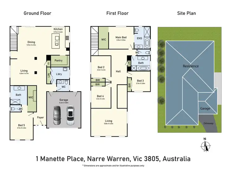 Floorplan of Homely house listing, 1 Manette Place, Narre Warren VIC 3805