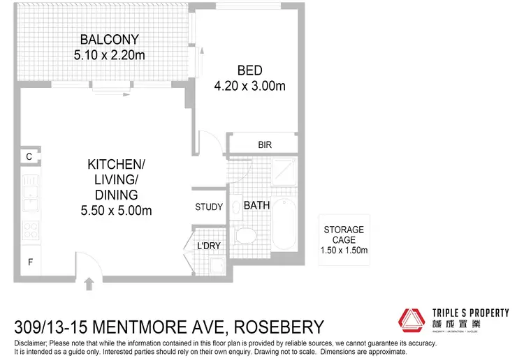 Floorplan of Homely apartment listing, 45/13-15 Mentmore Avenue, Rosebery NSW 2018
