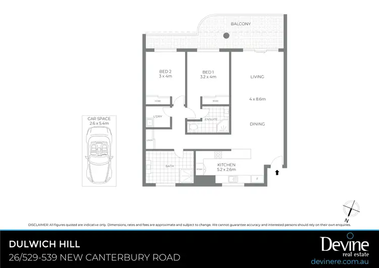 Floorplan of Homely apartment listing, 26/529-539 New Canterbury Road, Dulwich Hill NSW 2203