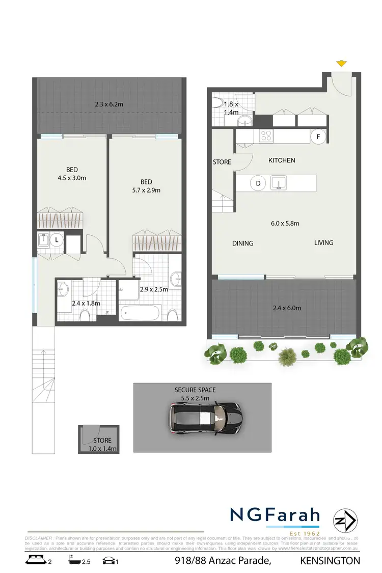 Floorplan of Homely apartment listing, 918/88 Anzac Parade, Kensington NSW 2033