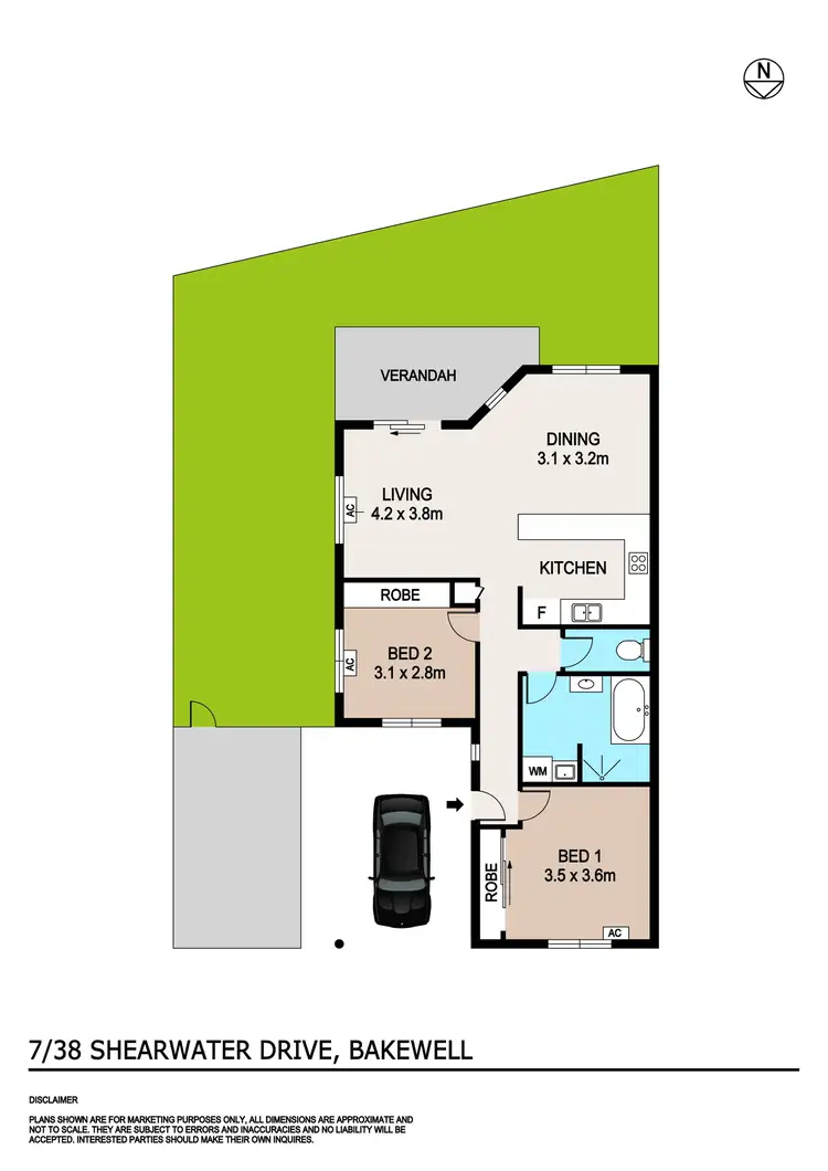Floorplan of Homely unit listing, 7/38 Shearwater Drive, Bakewell NT 832