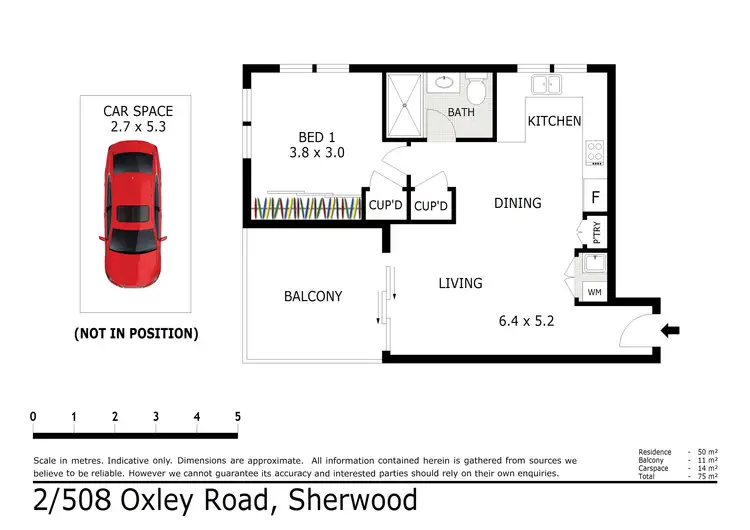 Floorplan of Homely unit listing, 2/508 Oxley Road, Sherwood QLD 4075