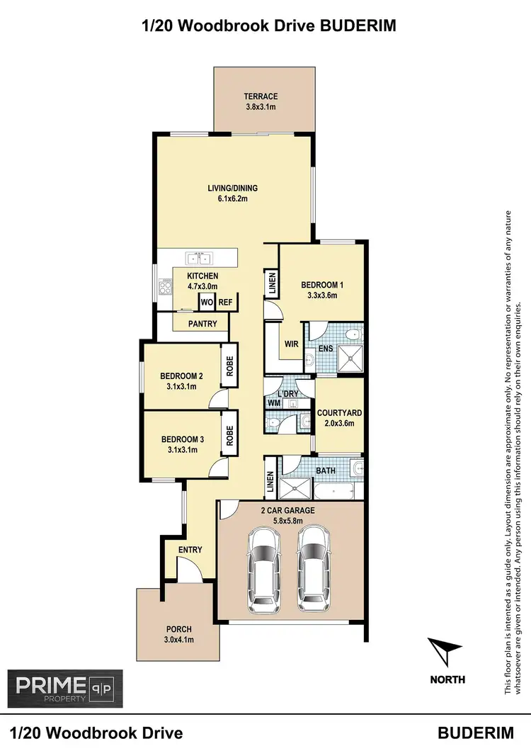 Floorplan of Homely semi-detached listing, 1/20 Woodbrook Drive, Buderim QLD 4556