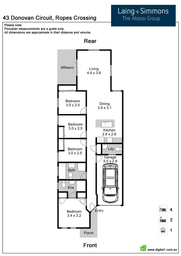 Floorplan of Homely house listing, 43 Donovan Circuit, Ropes Crossing NSW 2760