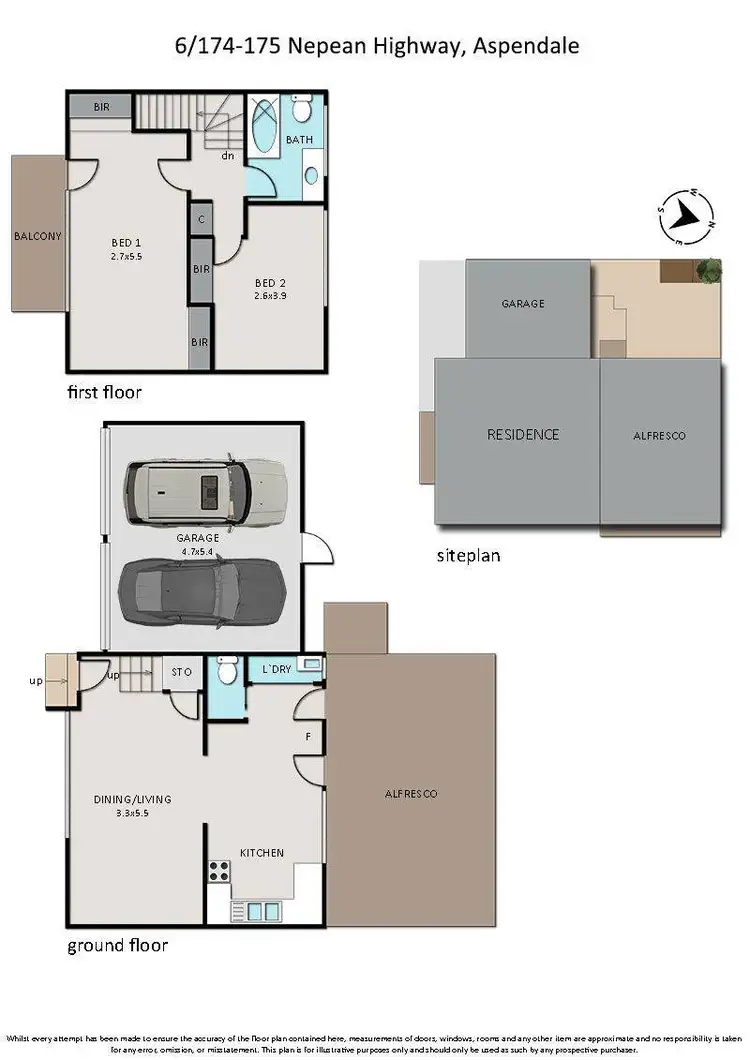 Floorplan of Homely townhouse listing, 6/174-175 Nepean Highway, Aspendale VIC 3195