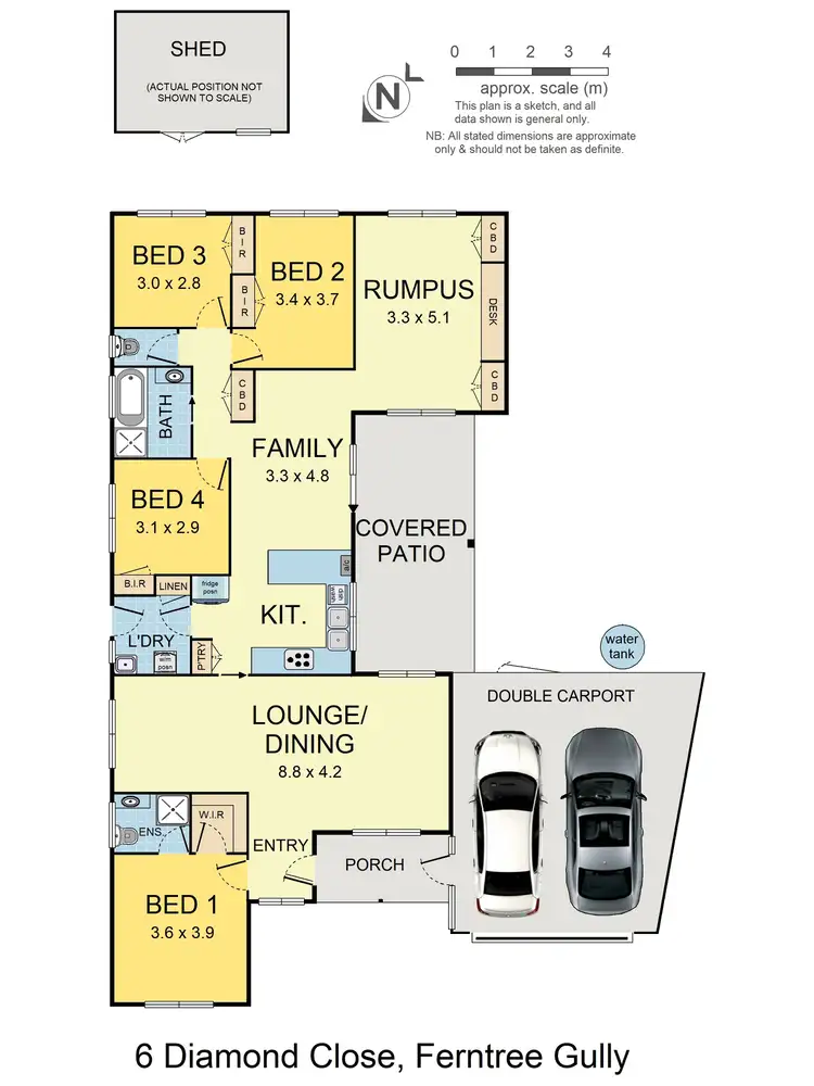 Floorplan of Homely house listing, 6 Diamond Close, Ferntree Gully VIC 3156