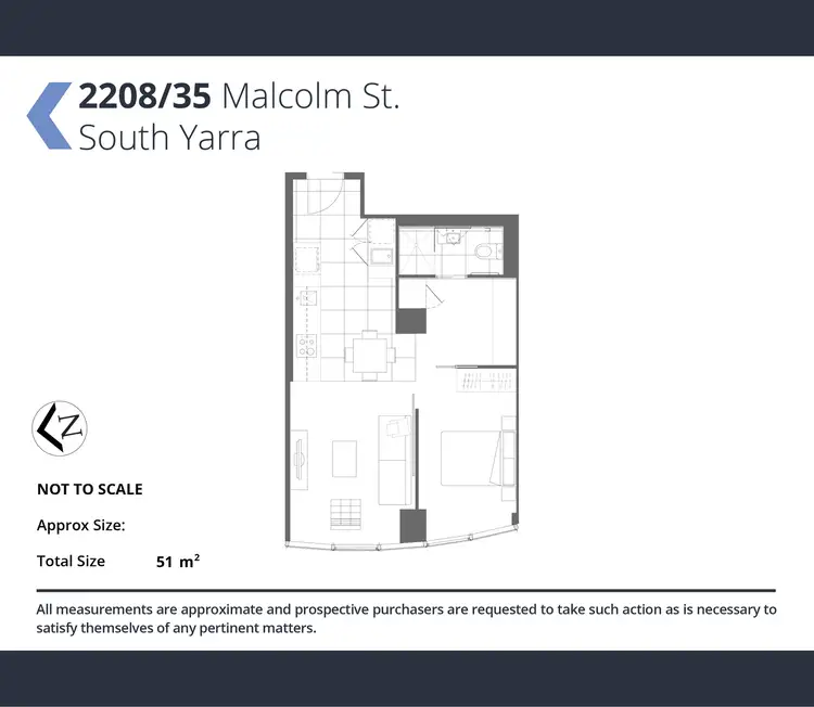 Floorplan of Homely apartment listing, 2208/35 Malcolm Street, South Yarra VIC 3141