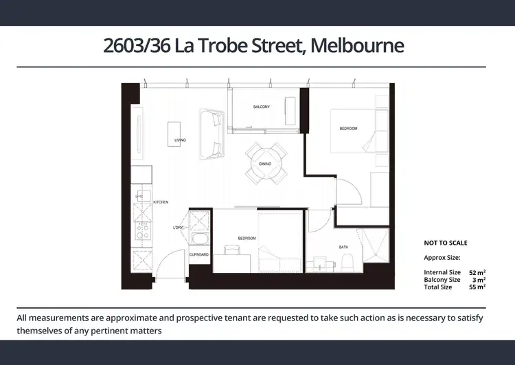 Floorplan of Homely apartment listing, 2603/36 La Trobe Street, Melbourne VIC 3000