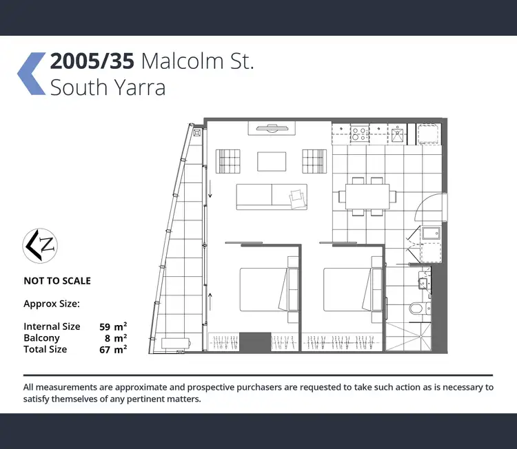 Floorplan of Homely apartment listing, 2005/35 Malcolm Street, South Yarra VIC 3141
