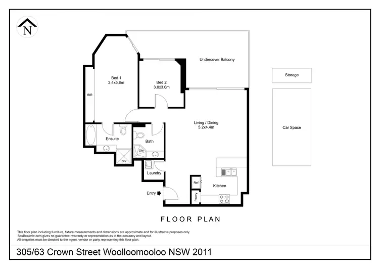Floorplan of Homely apartment listing, 305/63 Crown Street, Woolloomooloo NSW 2011