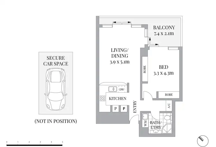 Floorplan of Homely apartment listing, 2508/183 Kent Street, Sydney NSW 2000