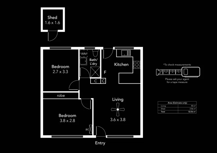 Floorplan of Homely unit listing, 2/105 Spring Street, Queenstown SA 5014