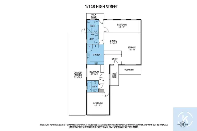 Floorplan of Homely unit listing, 1/148 High Street, Cobram VIC 3644