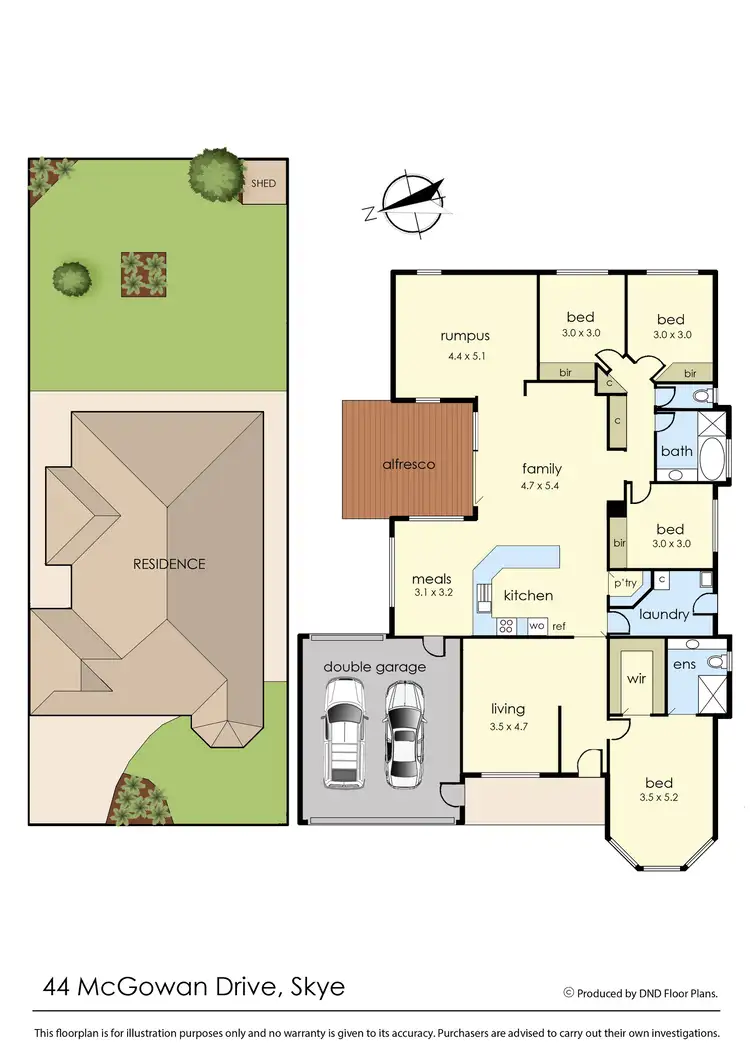 Floorplan of Homely house listing, 44 McGowan Drive, Skye VIC 3977