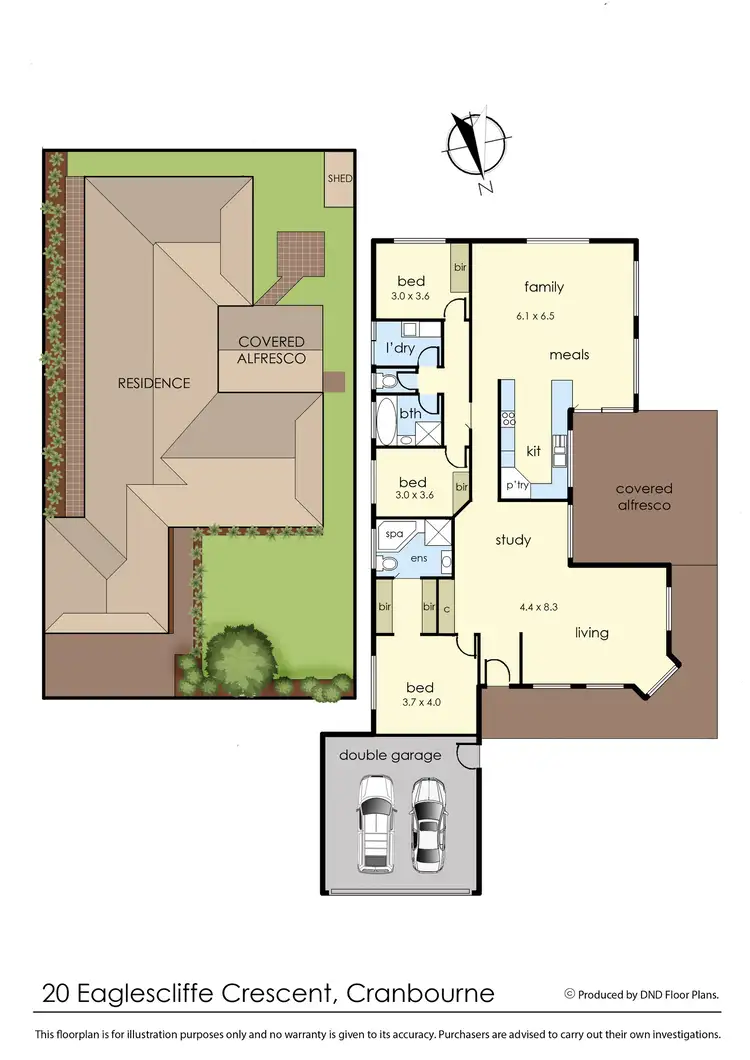Floorplan of Homely house listing, 20 Eaglescliffe Crescent, Cranbourne VIC 3977