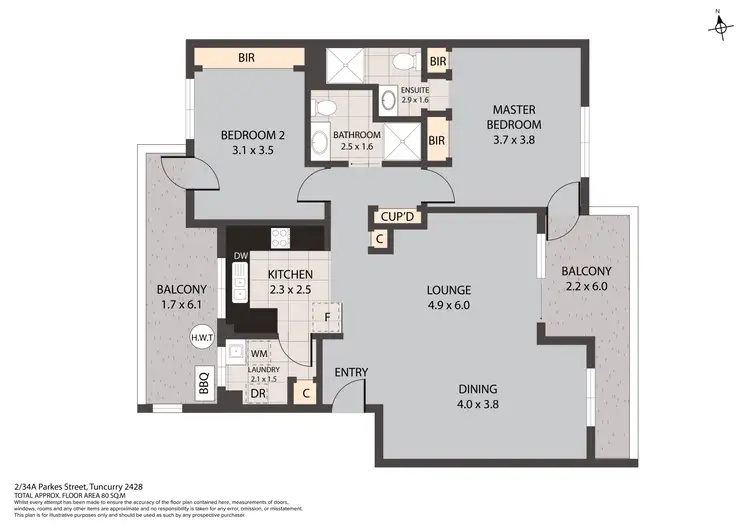Floorplan of Homely unit listing, 2/34A Parkes Street, Tuncurry NSW 2428
