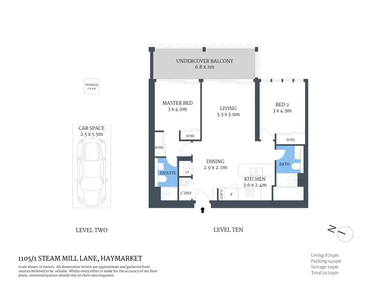 Floorplan of Homely apartment listing, 1105/1 Steam Mill Lane, Haymarket NSW 2000