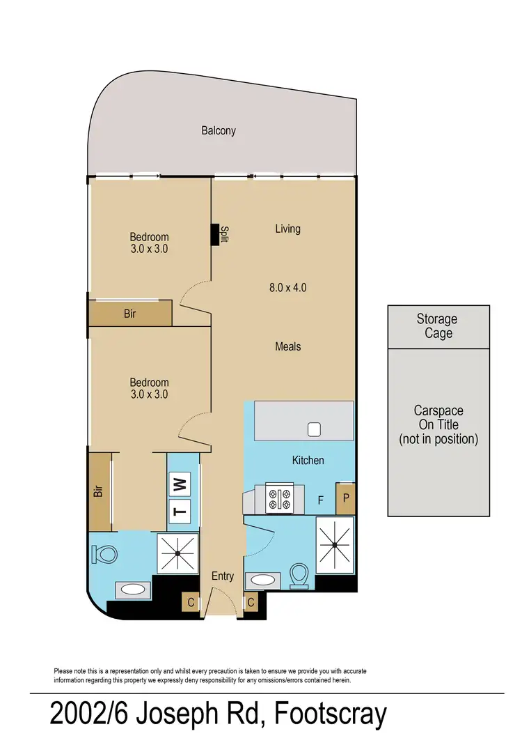 Floorplan of Homely apartment listing, 2002/6 Joseph Road, Footscray VIC 3011