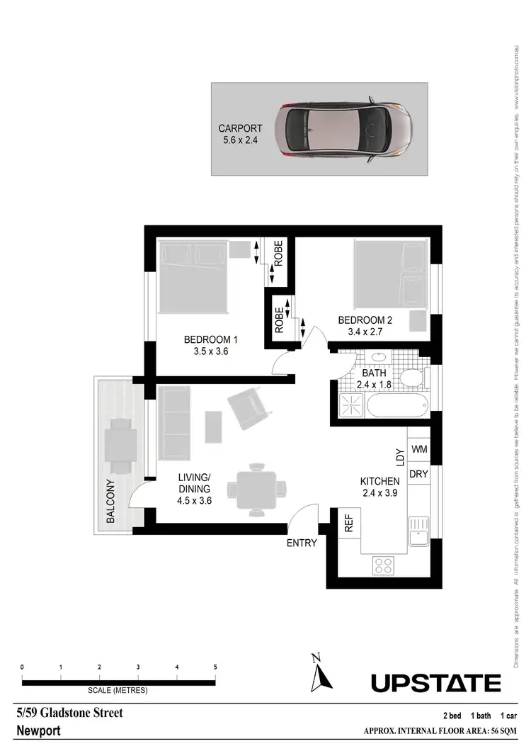 Floorplan of Homely apartment listing, 5/59 Gladstone Street, Newport NSW 2106