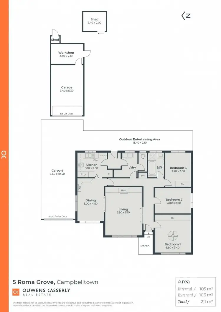 Floorplan of Homely house listing, 5 Roma Grove, Campbelltown SA 5074