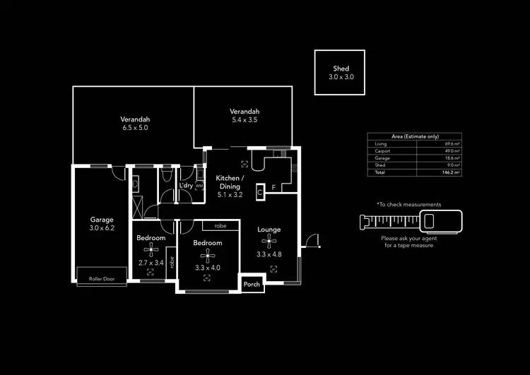 Floorplan of Homely unit listing, 1/446 Victoria Road, Taperoo SA 5017
