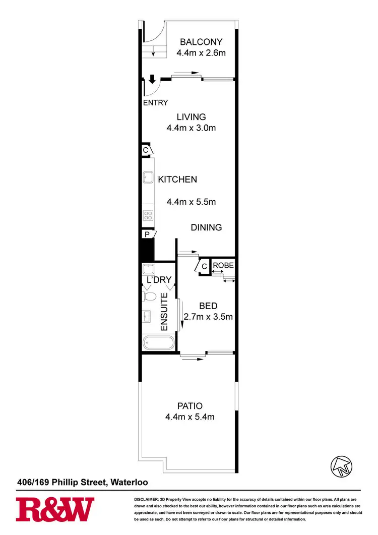 Floorplan of Homely apartment listing, 406/169-175 Phillip Street, Waterloo NSW 2017