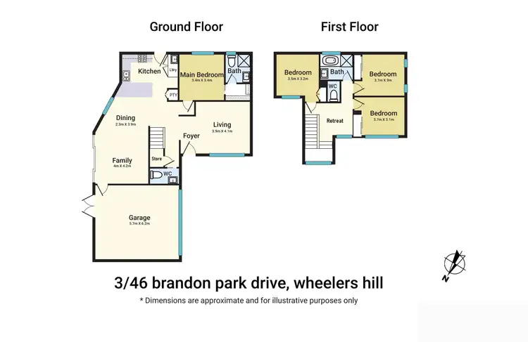 Floorplan of Homely townhouse listing, 3/46 Brandon Park Drive, Wheelers Hill VIC 3150