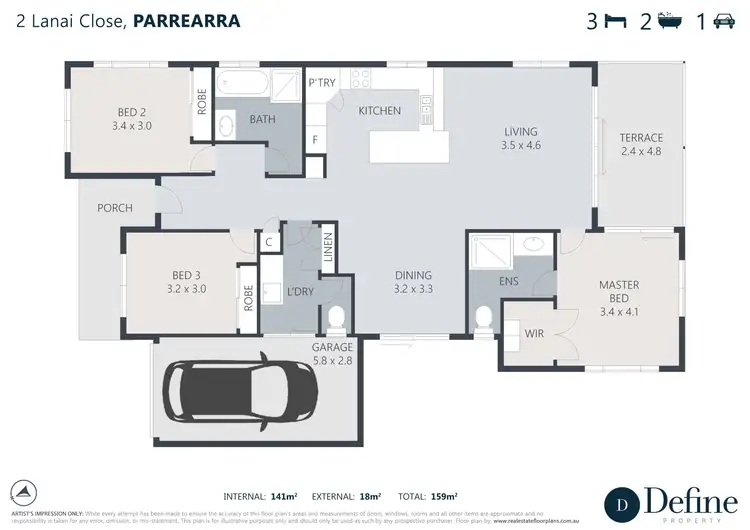 Floorplan of Homely house listing, 2 Lanai Close, Parrearra QLD 4575