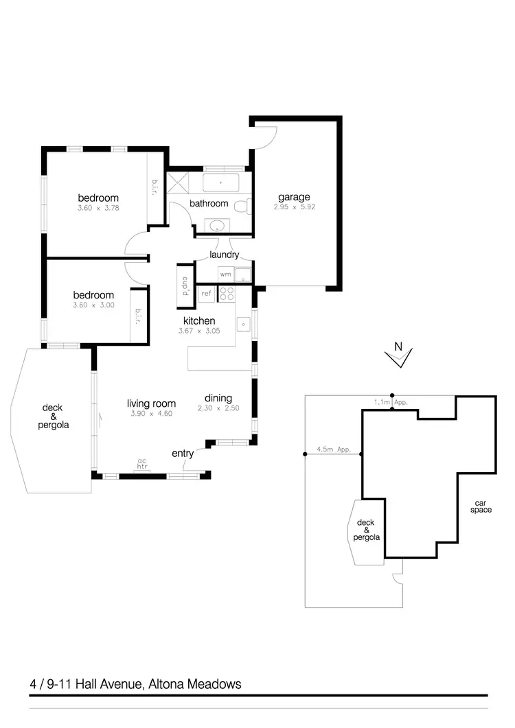Floorplan of Homely unit listing, 4/9-11 Hall Avenue, Altona Meadows VIC 3028