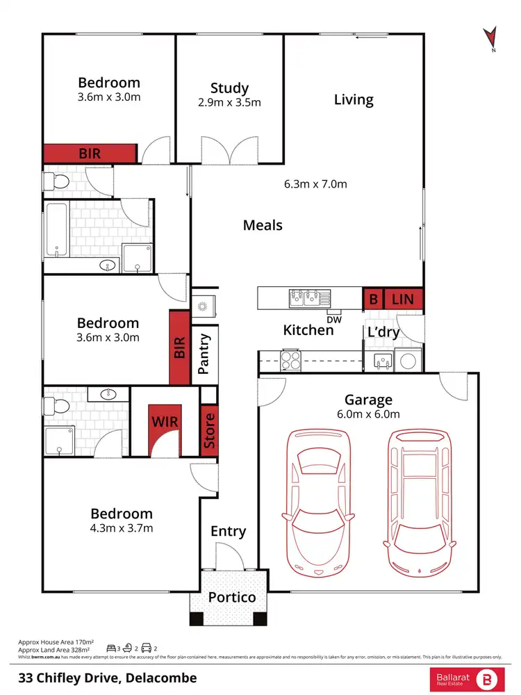 Floorplan of Homely house listing, 33 Chifley Drive, Delacombe VIC 3356