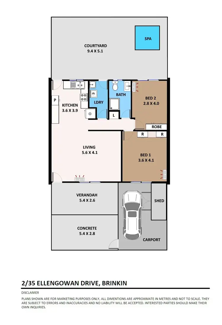 Floorplan of Homely unit listing, 2/35 Ellengowan Drive, Brinkin NT 810