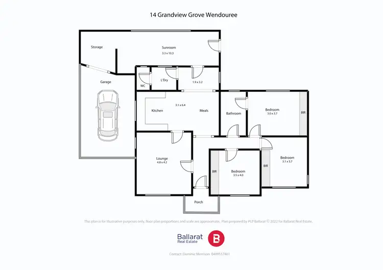 Floorplan of Homely house listing, 14 Grandview Grove, Wendouree VIC 3355