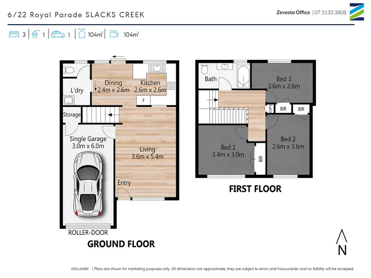 Floorplan of Homely townhouse listing, 6/22 Royal Parade, Slacks Creek QLD 4127