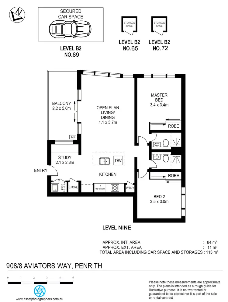 Floorplan of Homely apartment listing, 908/8 Aviators Way, Penrith NSW 2750
