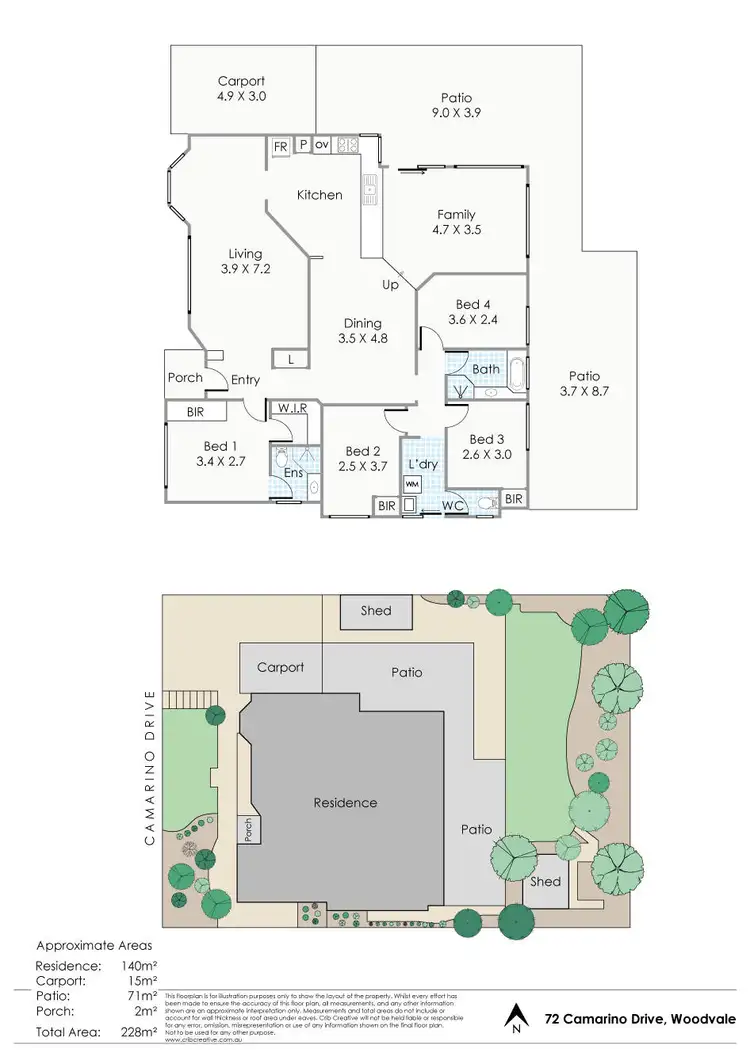 Floorplan of Homely house listing, 72 Camarino Drive, Woodvale WA 6026