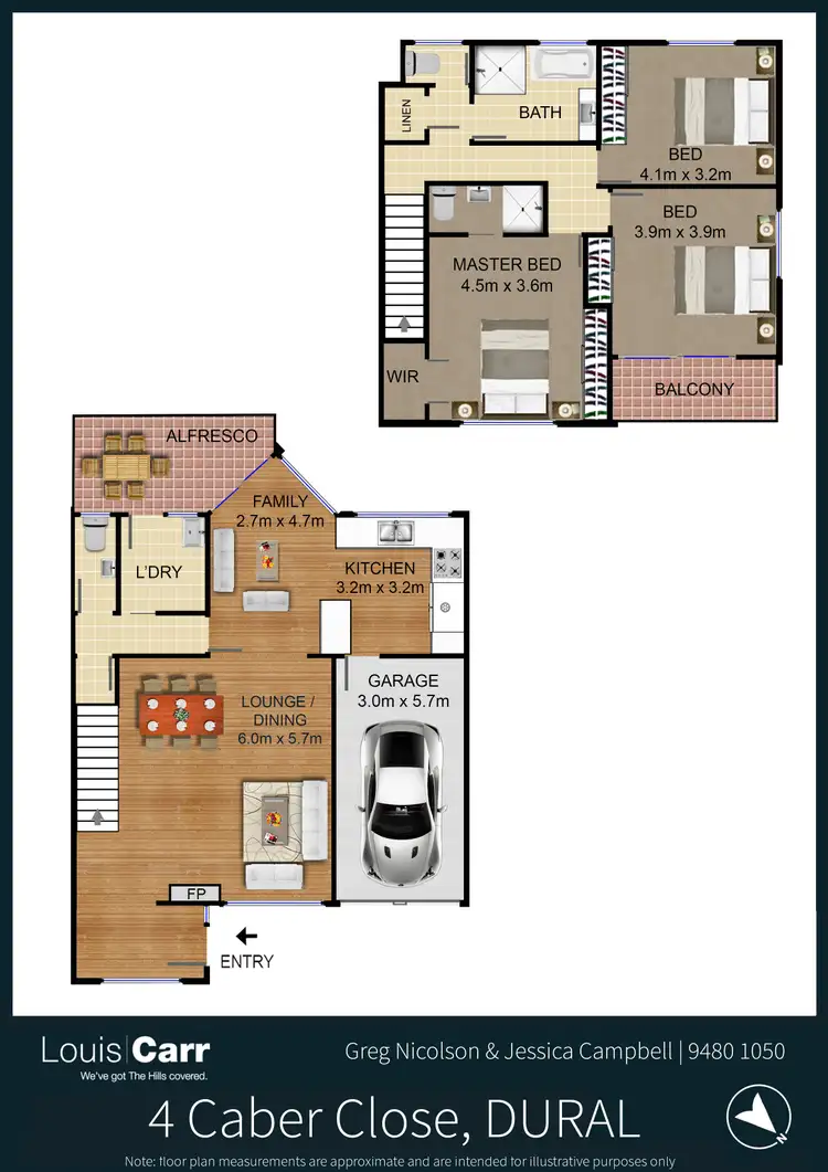 Floorplan of Homely semi-detached listing, 4 Caber Close, Dural NSW 2158